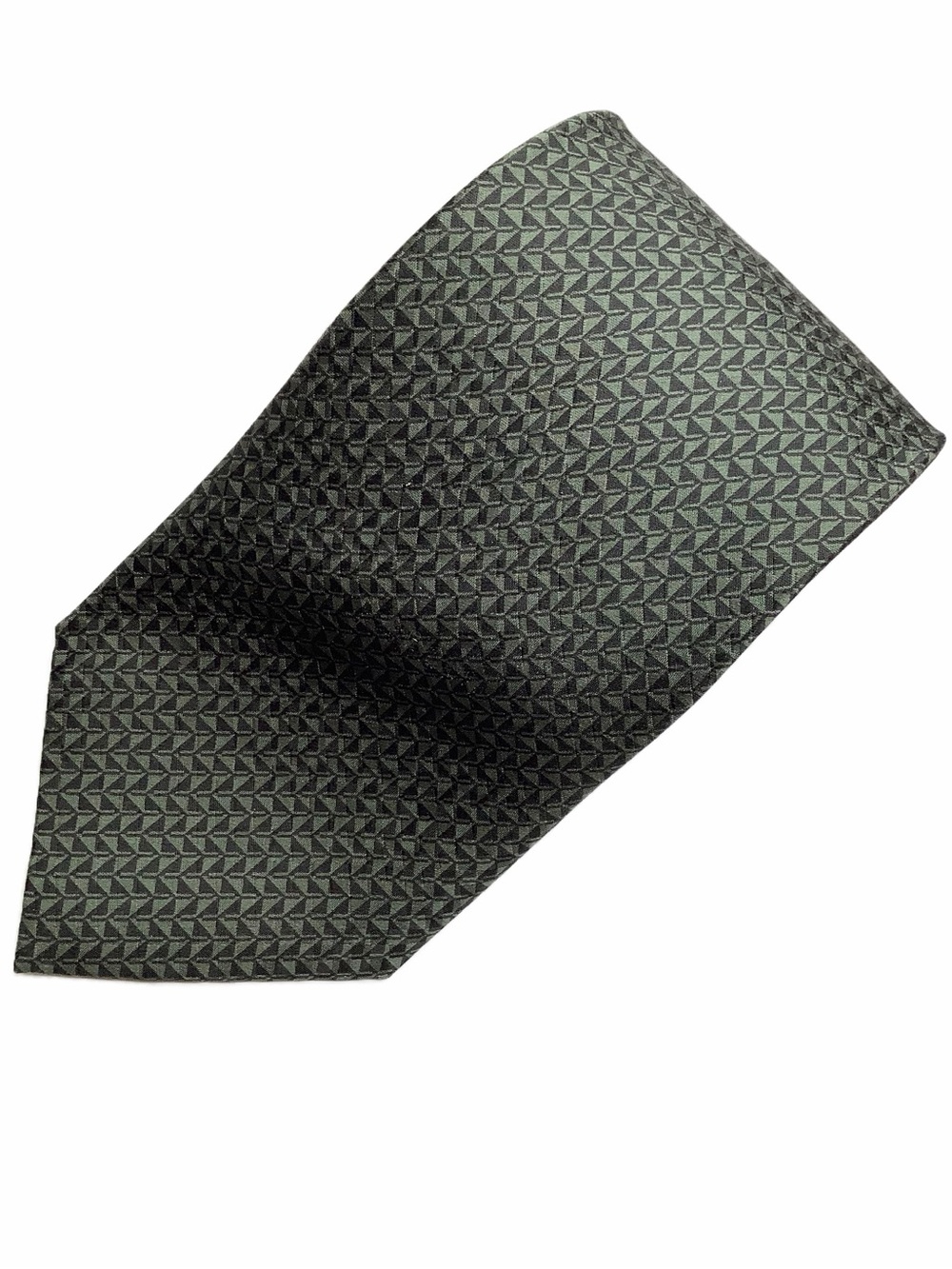 KENNETH COLE Muted Green Foulard Silk Tie